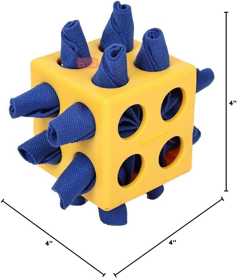 Fossa Dog Enrichment Puzzle Toy, Interactive Snuffle Ball for Dogs Encourage Stimulation Food Foraging Skill, Resistant Rope to Hide Treat for Aggressive Puppy, Small, Medium, Large Dog