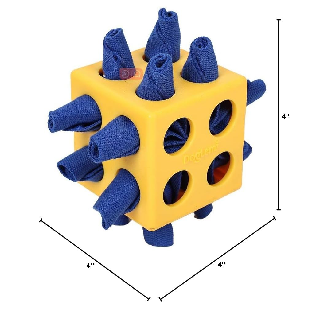 Fossa Dog Enrichment Puzzle Toy, Interactive Snuffle Ball for Dogs Encourage Stimulation Food Foraging Skill, Resistant Rope to Hide Treat for Aggressive Puppy, Small, Medium, Large Dog