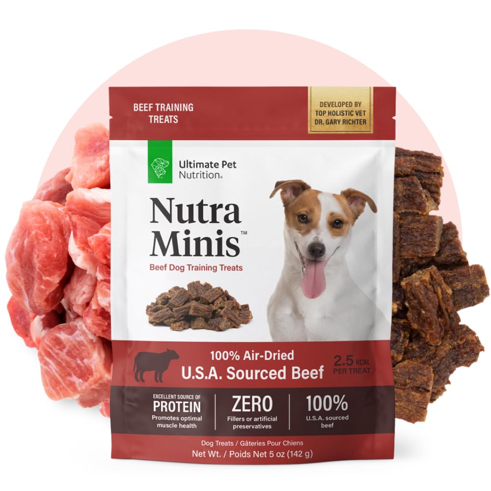 ULTIMATE PET NUTRITION Nutra Minis Dog Air-Dried Training Treats (5 oz) (Beef)