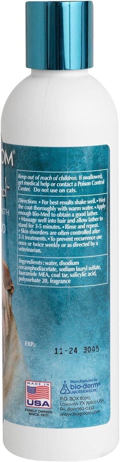 Bio-Groom Bio-Med Dog Shampoo - Dog Bathing Supplies, Puppy Shampoo for Sensitive Skin, Hot Spot Treatment, Itch Relief, Made in USA - 8 fl oz