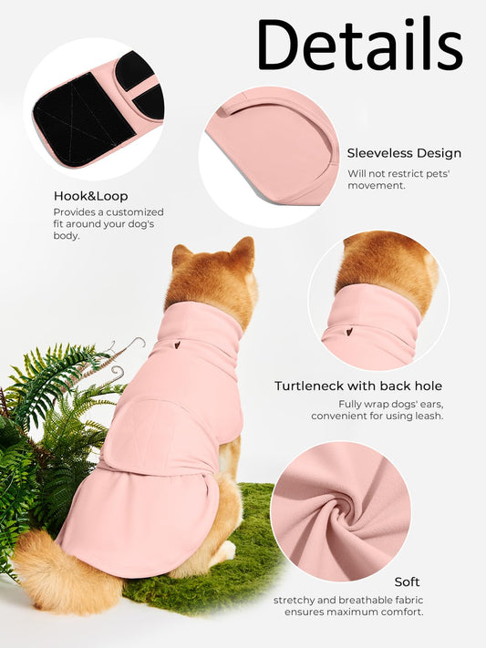 Dog Anxiety Calming Vest Adjustable Turtleneck Thunder Shirt Jacket for Fireworks, Separation, Vet Visits, Pet Hoodie for Large Medium Dogs