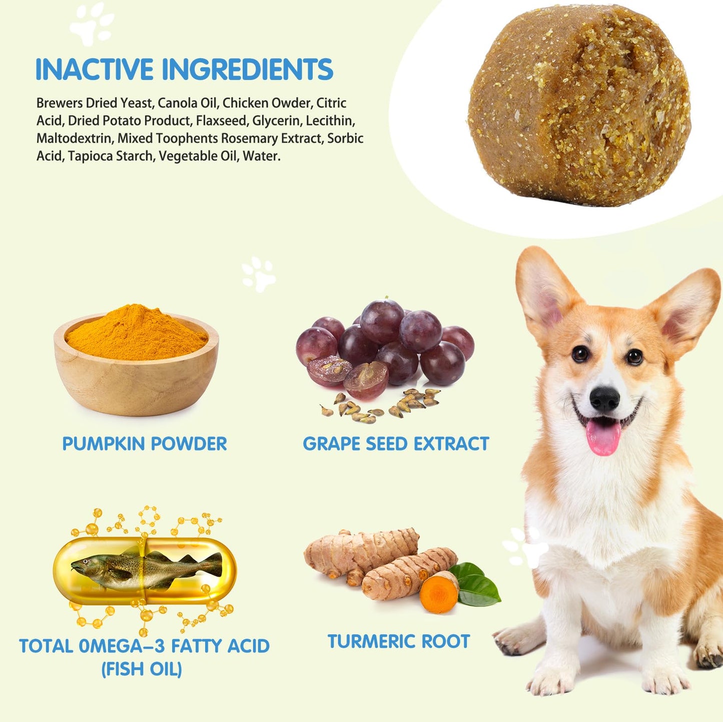 Dog Allergy Relief Chews (120 Count), Dog Allergy Chews, Itch Relief for Dogs, Omega 3 Fish Oil + Pumpkin Enzymes + DHA for Dogs, Anti Hot Spots + Seasonal Allergies, Skin & Coat Immune Health