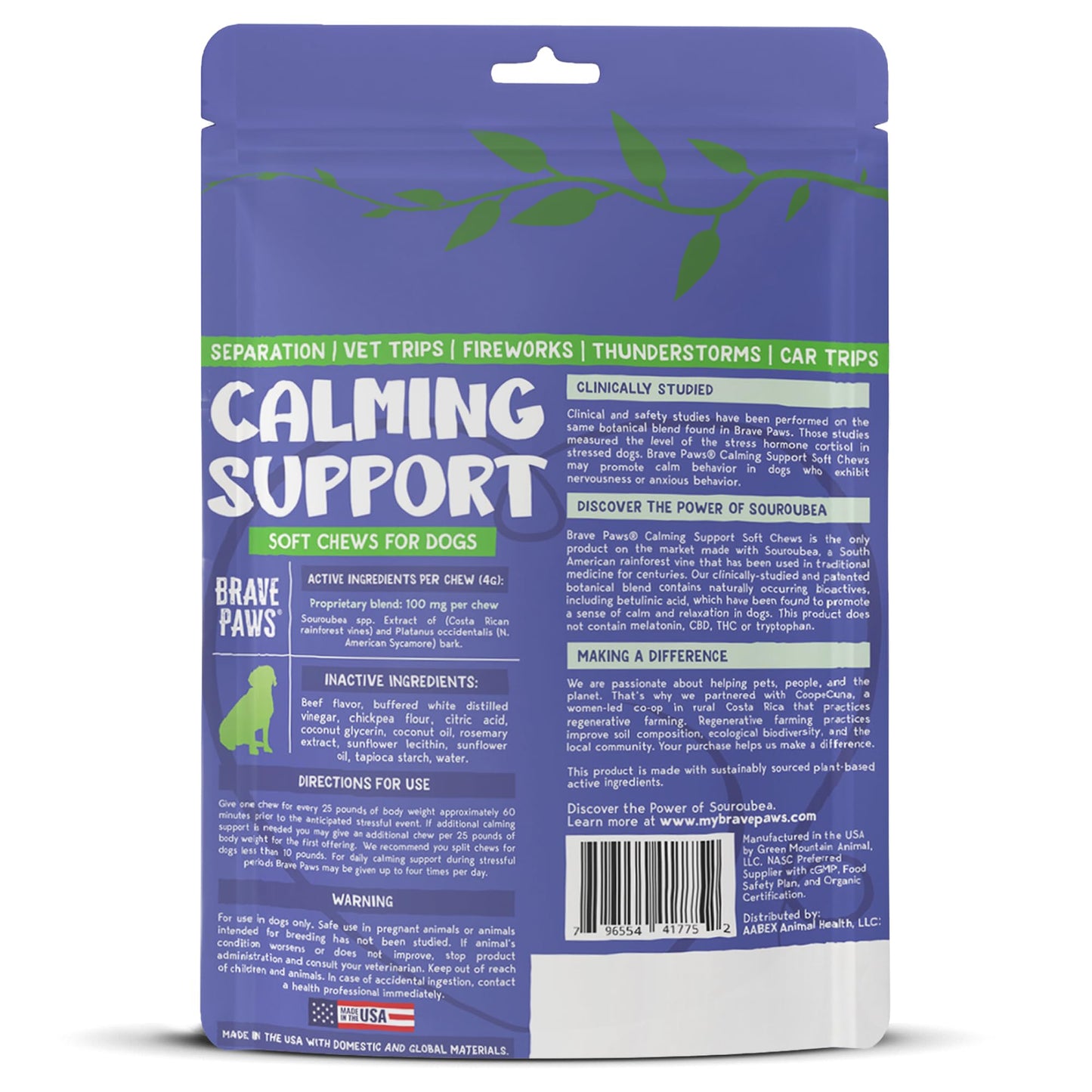 Dog Calming Chews - Anxiety Relief Treats - Calming Chews for Dogs with Natural Souroubea - Calming Treats for Dogs Help Manage Stress and Promote Relaxation, Anxiety Relief for Dogs, Made in the USA