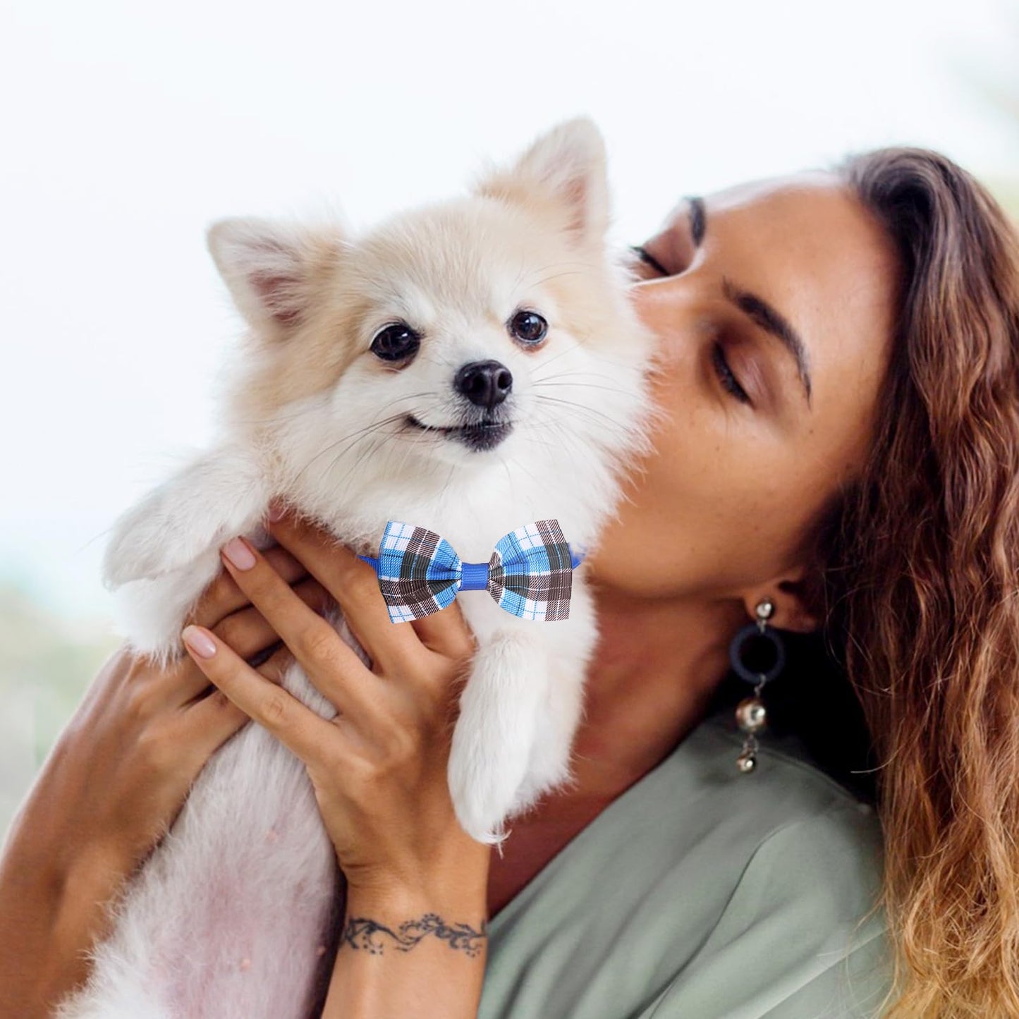 Segarty Dog Bow Tie and Small Dog Tie Set, 100 Pack Adjustable Dog Bowties Cats Neck Tie Collars Bow Ties for Dogs Set Grooming Accessories Bulk for Cats Puppy Dogs Birthday Wedding Holiday Gift Party