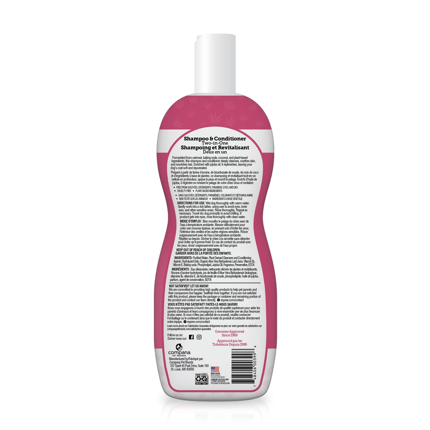 Espree Simple Soothe Shampoo & Conditioner with Baking Soda, Soothing Shampoo for Dogs, Jojoba Oil Formula, Nourishing Dog Conditioner, Puppy Essentials, 20oz