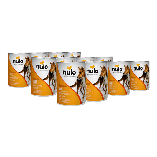 Nulo Grain-Free Chicken, Carrots, & Peas Recipe Adult Wet Canned Dog Food, 13 Ounce, 12 Cans
