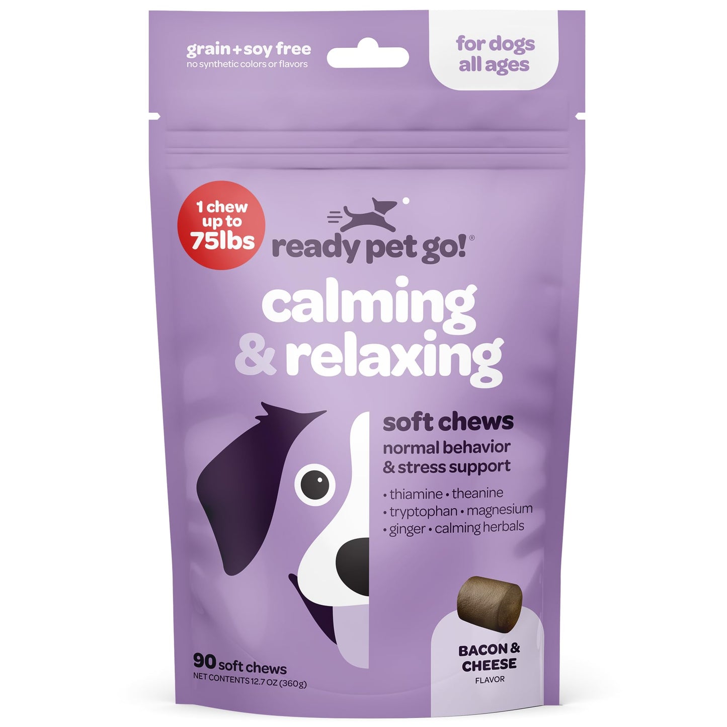Calming Chews for Dogs | Herbal Dog Calming Chews for Anxiety from Normal and Occasional Stressors Including Separation Storms Grooming & Travel | NASC Certified & Made in The USA | 90 Count