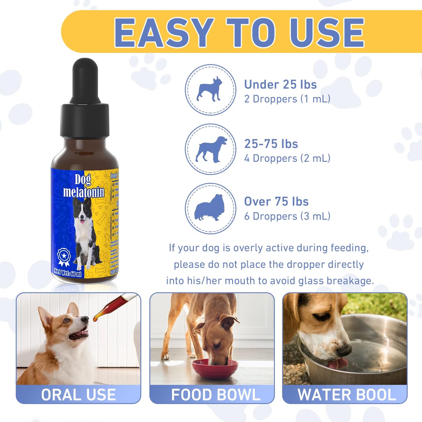 Tetra Dog Melatonin, Quiet Moments Calming Aid for Dogs Melatonin, Effective Anxiety Relief, Dog Sleep Aid for Dogs &Cats, 60 Ml