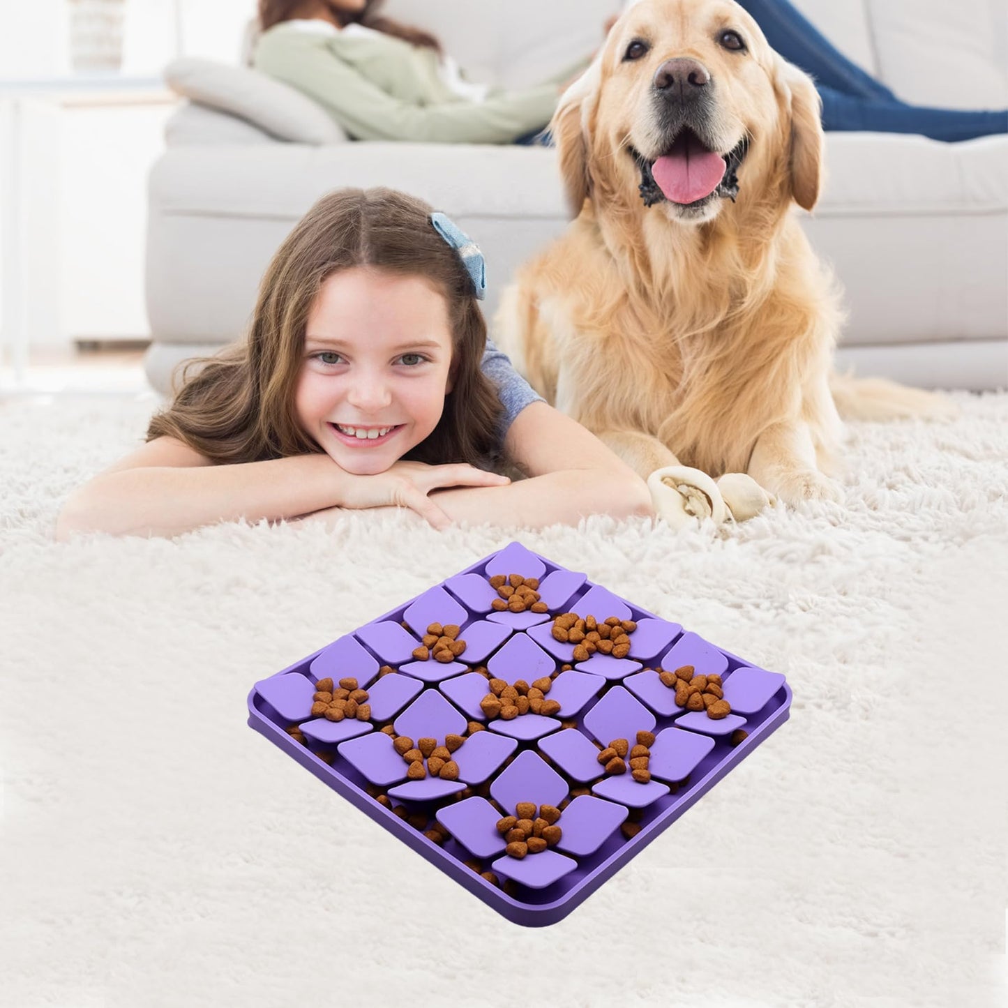 Femont Silicone Snuffle Mat for Small Dogs Puppy Cat Slow Down Eating,Slow Feeder Lick Mat for Dry Wet Food for Pet Training Smell,Encourages Natural Foraging Skill,Relieving Stress