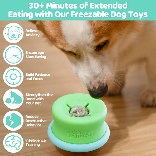 Dog Puzzle Toys, Interactive Enrichment Dog Toys for Mental Stimulation, Slow Feeding, Treat Dispensing, and Freezable Fun to Keep Them Busy,Blue