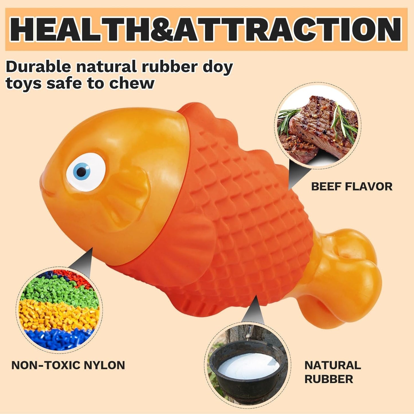 WinTour Tough Dog Toys for Aggressive Chewers, Indestructible Dog Chewers for Medium & Large Breeds, Squeaky Durable Chew Toys to Keep Them Busy, Reduce Boredom, Teeth Cleaning