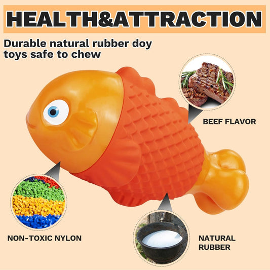 WinTour Tough Dog Toys for Aggressive Chewers, Indestructible Dog Chewers for Medium & Large Breeds, Squeaky Durable Chew Toys to Keep Them Busy, Reduce Boredom, Teeth Cleaning