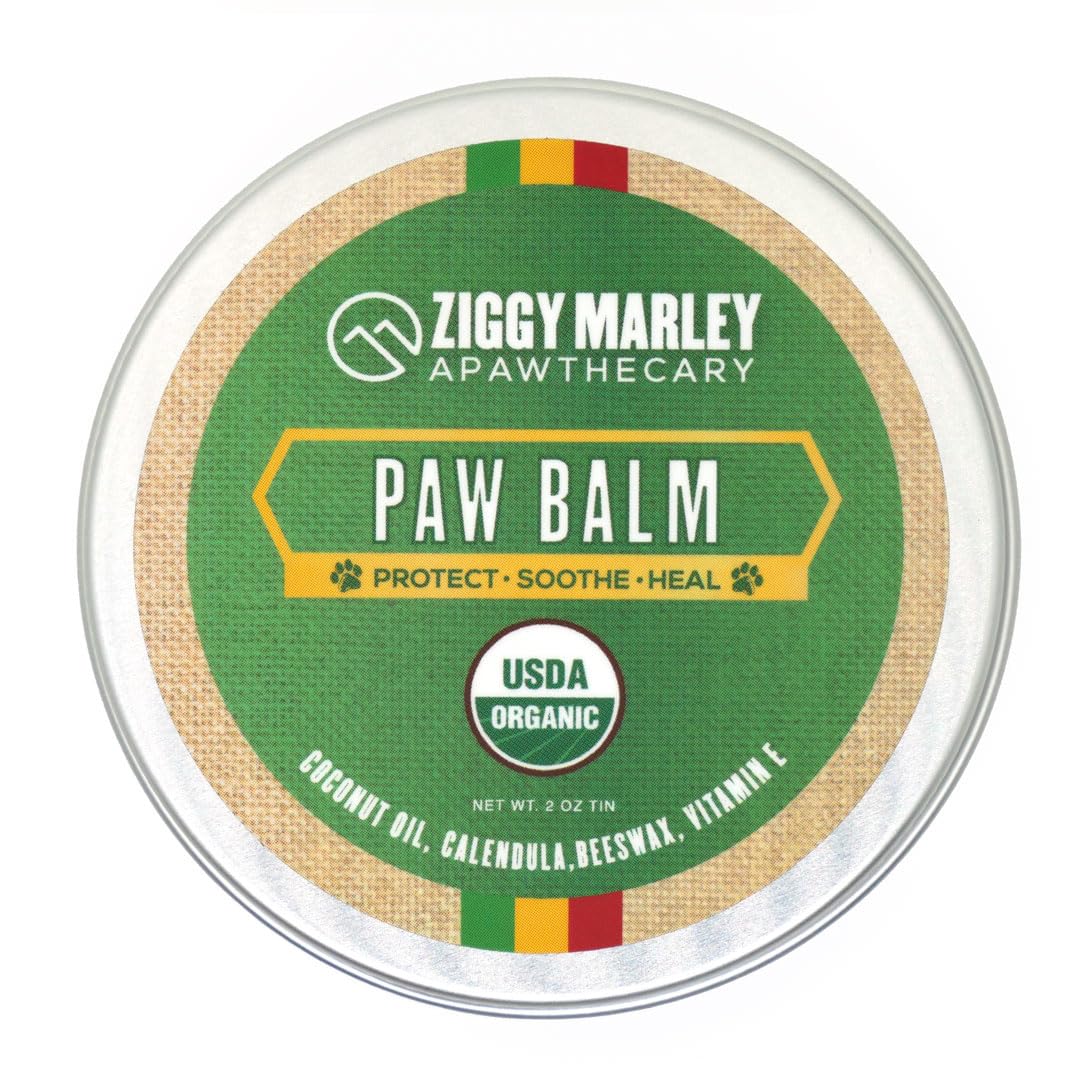 ZMA PETS Ziggy Marley's Paw Balm for Dogs – USDA Organic Topical Protect, Soothe, and Heal Dry Cracked Paw Pads – Made with Coconut Oil, Calendula, Beeswax, and Vitamin E- 2 oz
