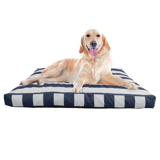 PETMAKER Dog Bed - Indoor/Outdoor Dog Bed with Removable Washable Cover and Non-Slip Bottom - 44in Large Pet Bed for Dogs up to 90lbs - Water-Resistant Dog Beds (Navy)