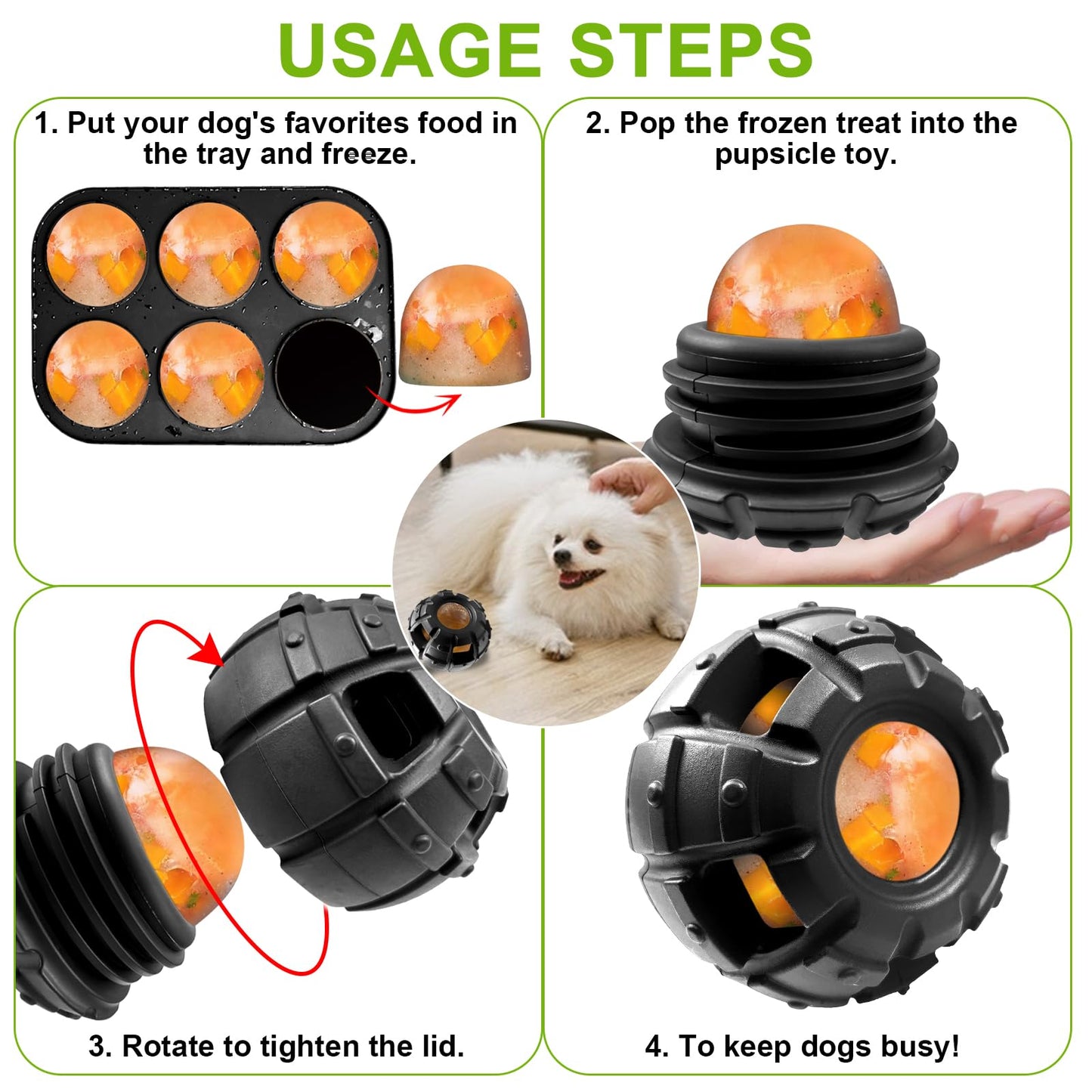 Yipetor Power Chewer Dog Toys - Long-Lasting, Easy to Clean, Treat Dispensing Puzzle Toys for Small Dogs (Summer Medium)