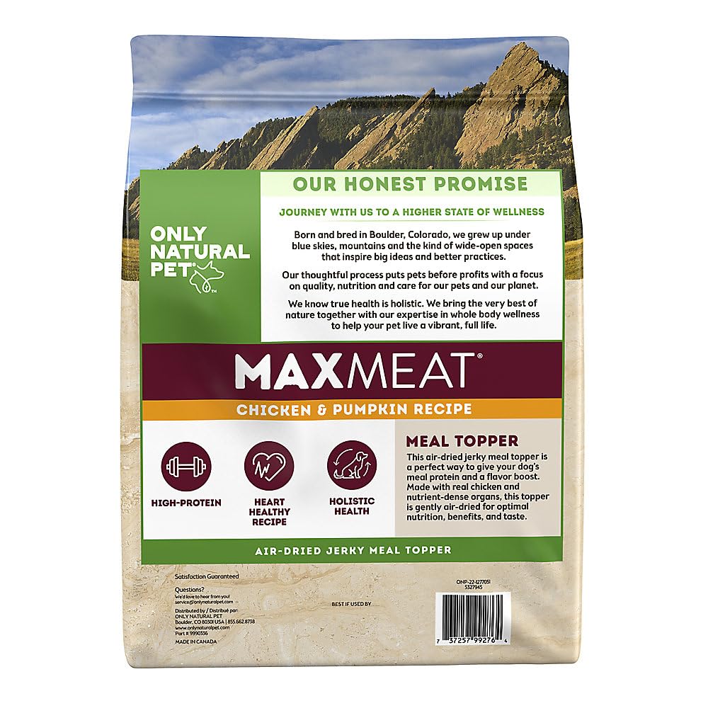 Only Natural Pet MaxMeat Holistic Air Dried Dry Dog Food - All Natural, High Protein, Grain Free and Limited Ingredient - Made with Real Meat - Chicken with Pumpkin & Parsley 5.5 lb
