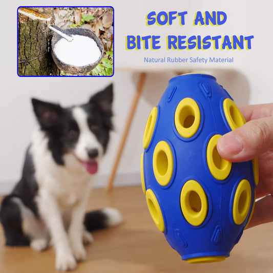 FONPOO Treat Dispensing Dog Toys - Squeaky Dog Toys for Aggressive Chewers - Tough Interactive Fetch Tennis Balls Toys for Medium Large Breed