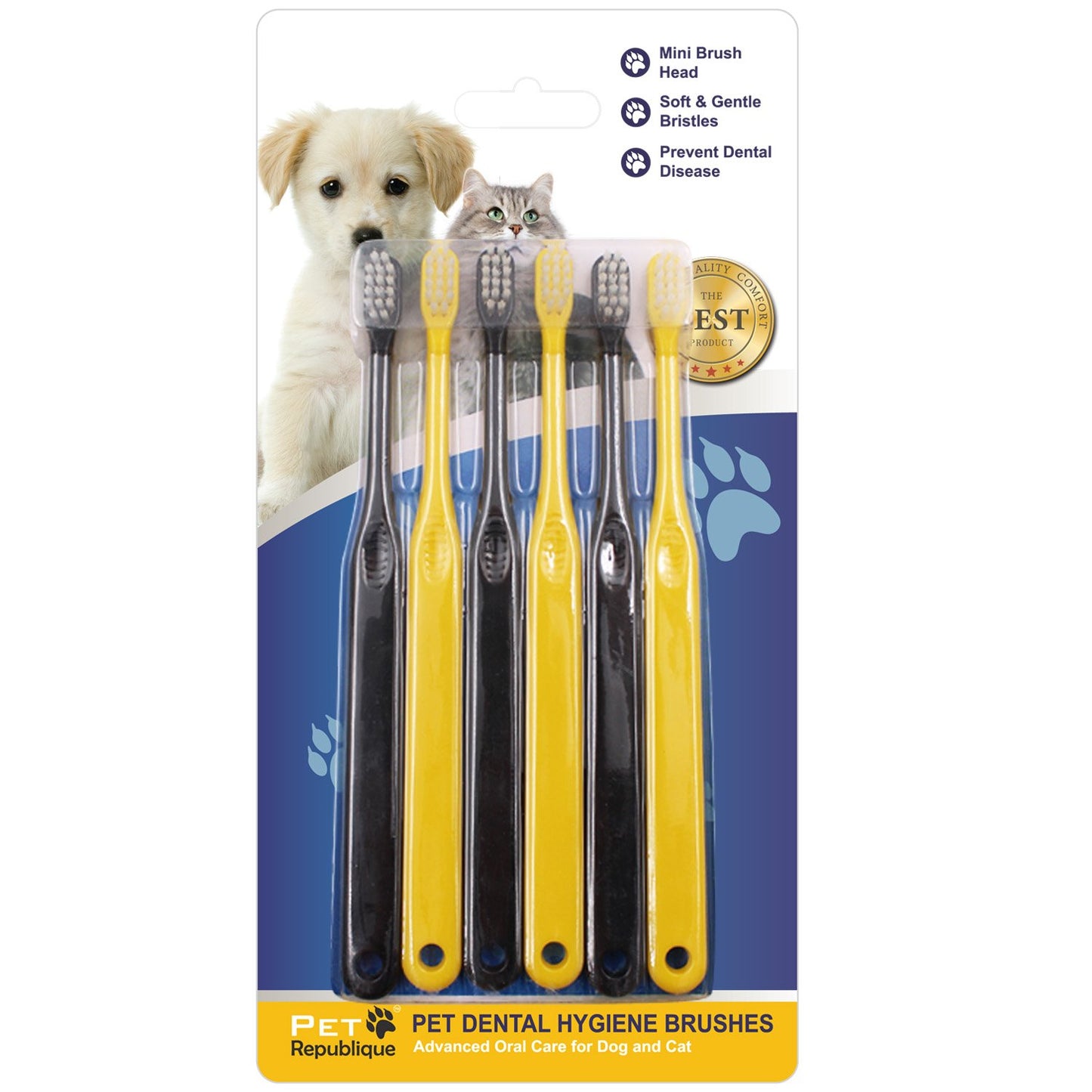 Pet Republique Cat & Dog Toothbrush - Designed for Cats, Kittens, Puppies & Small Dogs (6 Count)