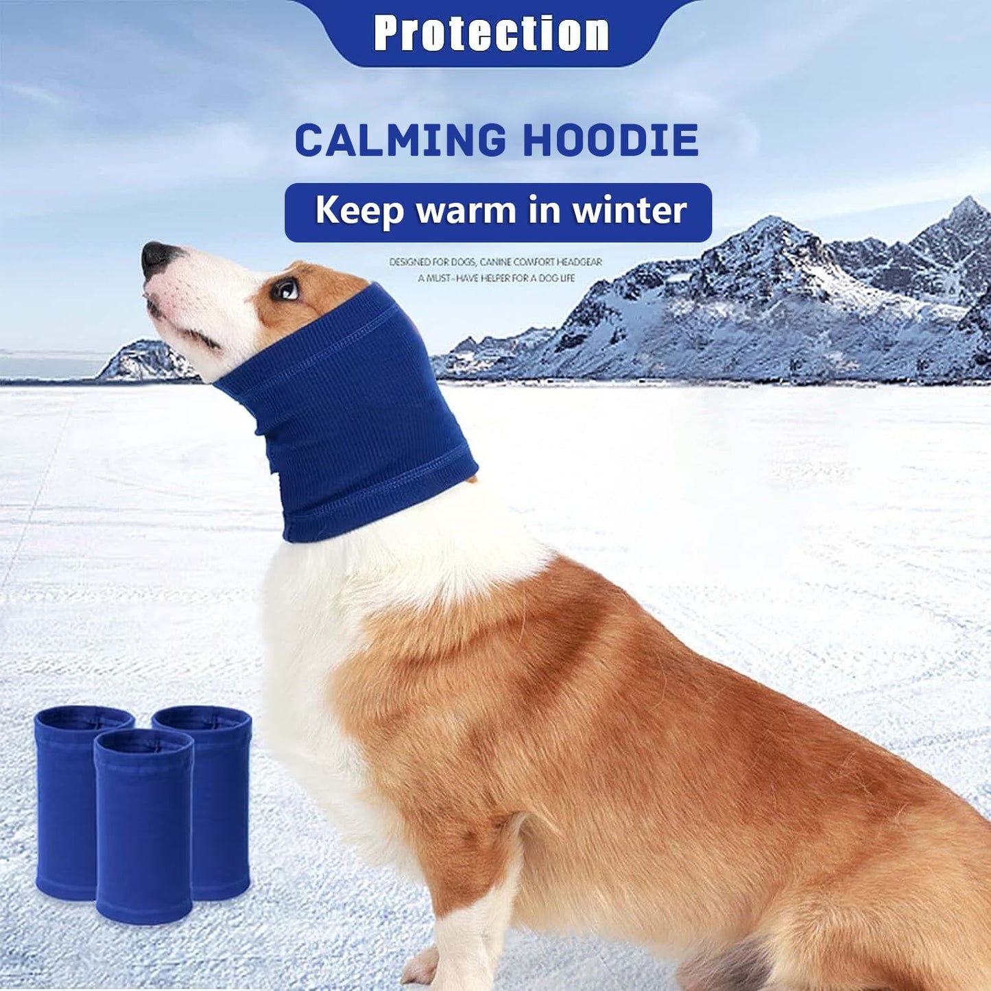 Nanaki Dog Calming Hoodie Quiet Head Cover Sleeves-Ear Covers Hood for Noise Bath, The Grooming and Force Drying Head Protection for Anxiety Relief and Calming Dog Neck and Ear Warmer, Fireworks 1Pack