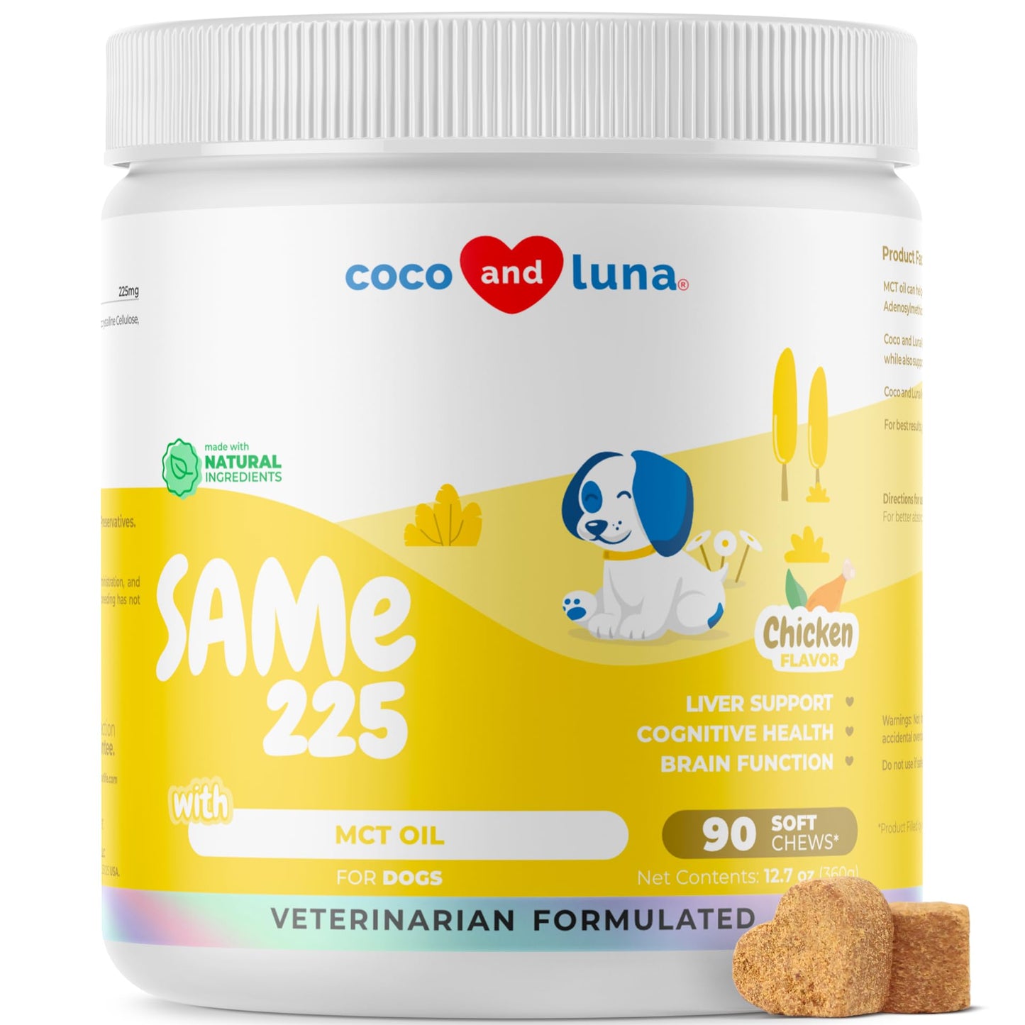 Same for Dogs - 90 Soft Chews - S-Adenosyl-L-Methionine, Liver Supplement - Brain Health, Promotes Cognitive Support, Liver Support (Same Soft Chews)