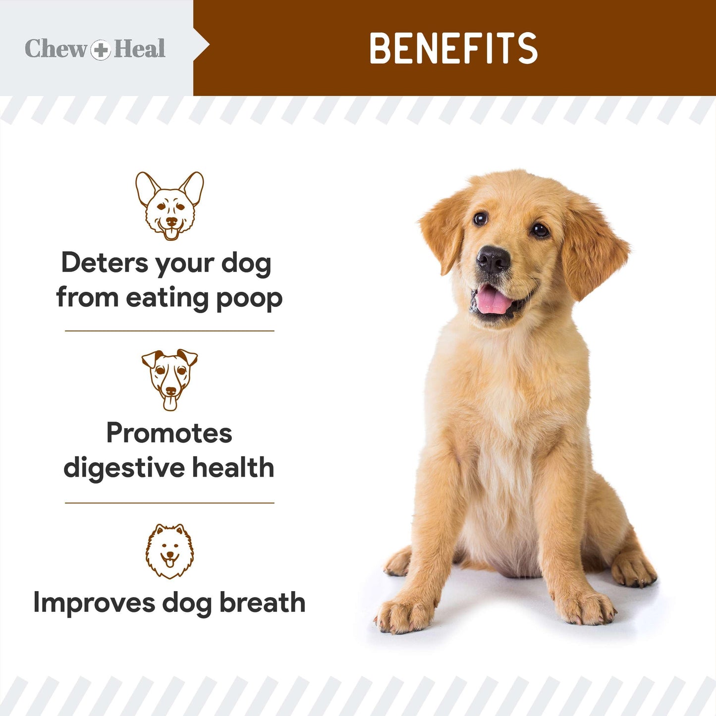 No Poo Chews for Dogs, 120 Soft Chews, Chicken Flavor Chew No Poo Bites - Dog Coprophagia Treatment, Deterrent to Stop Eating Poop - Treats Bad Breath and Boosts Gut Health - Made in USA
