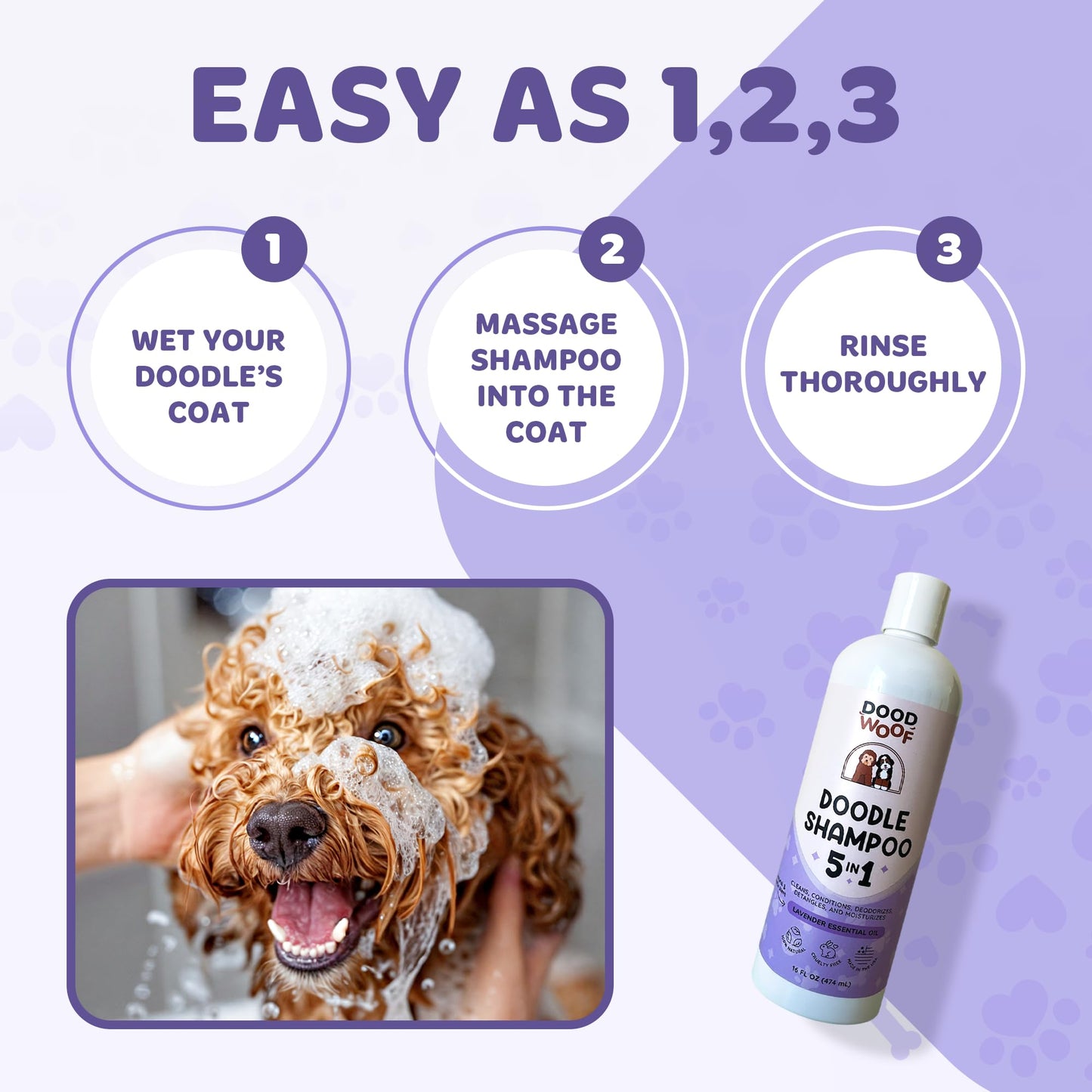 Dood Woof Dog Shampoo and Conditioner for Doodle | All Natural Dog Shampoo for Smelly Dogs | Sensitive Skin Pet Shampoo for Dogs| Goldendoodle, Doodles, Poodle, Puppy Shampoo and Conditioner