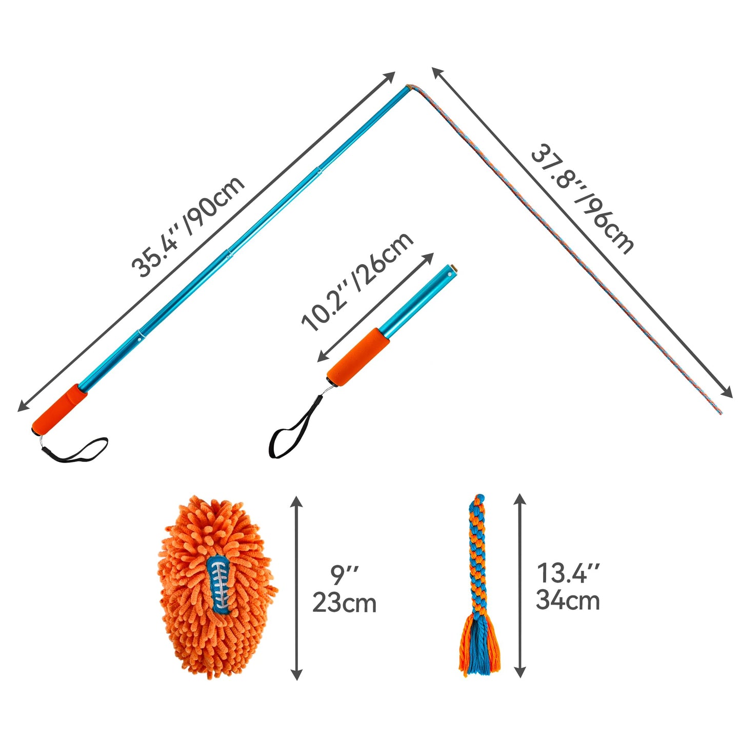 ALL FOR PAWS Interactive Flirt Pole Toy for Dogs Training & Exercise – Durable Teaser Wand with Luring Rope, Tug of War Chase Toy for Small to Medium Dogs