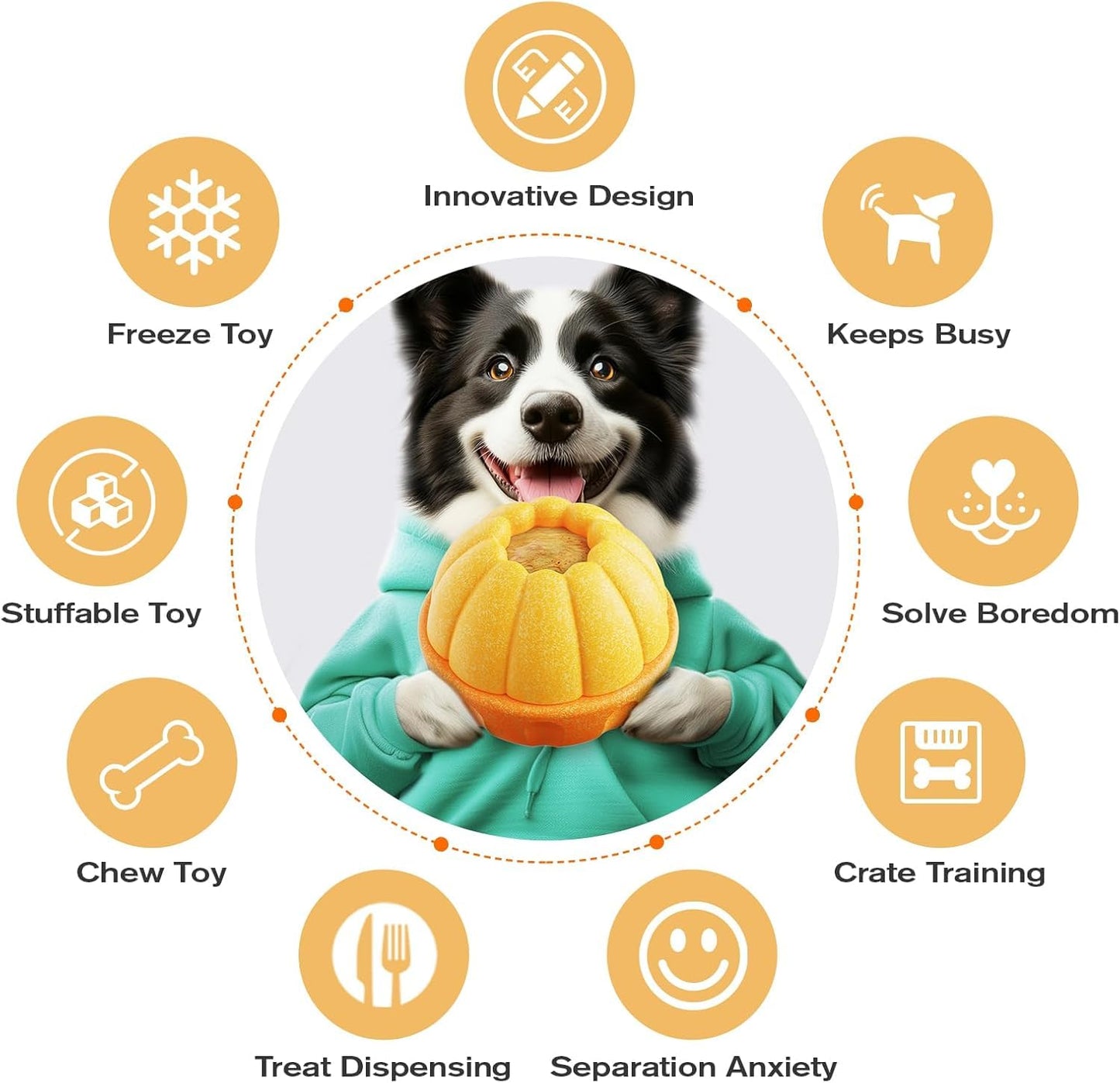 Frozen Treat Toy, Long-Lasting Interactive Dog Toy to Keep Your Pup Busy and Distracted,Safe for Dogs, DIY Freezable Fillable Treat Toy, Treat Dispensing Dog Toy Puzzle, for XL Pups - 25-75 lbs