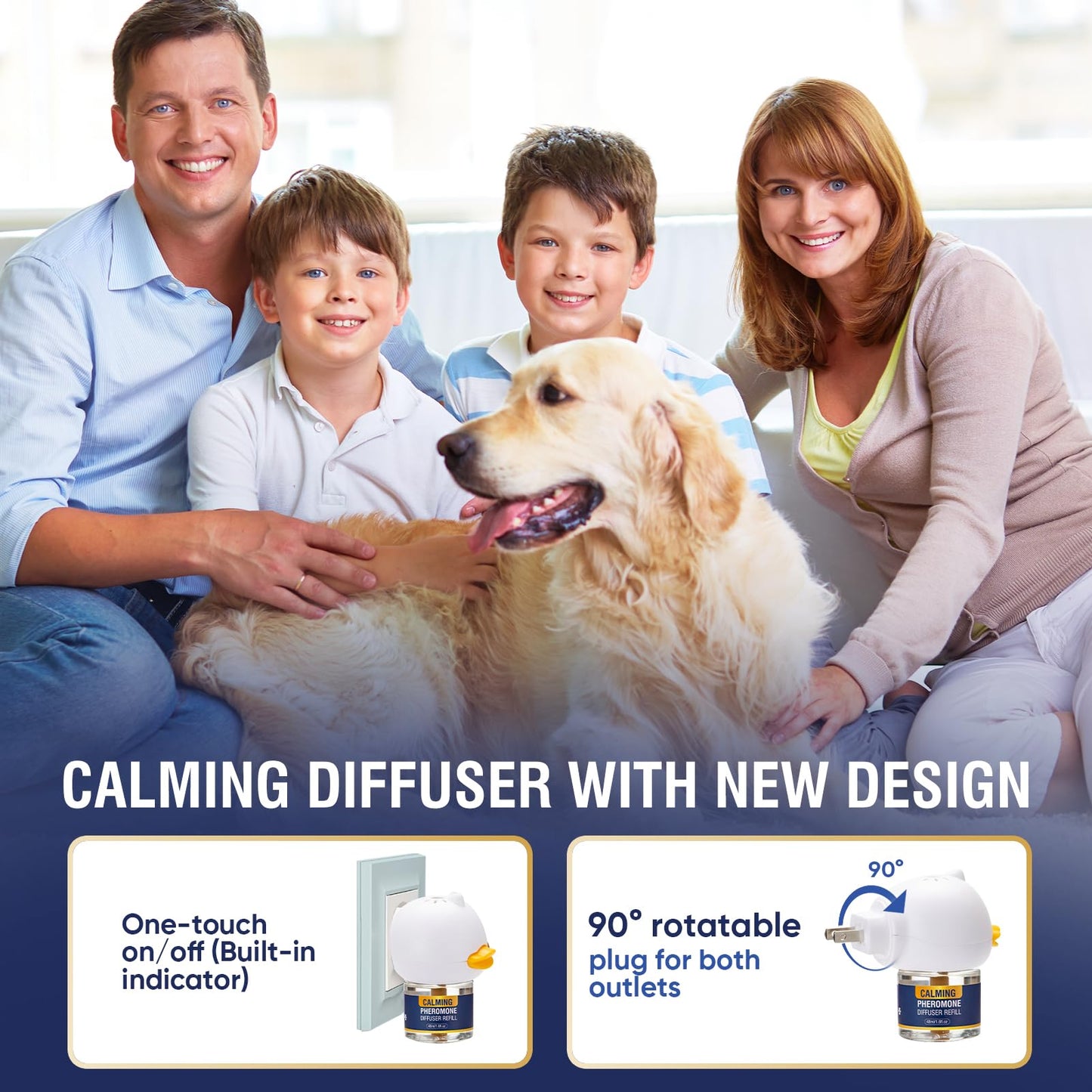 Dog Pheromones Calming Diffuser Kit Appeasing Pheromone Diffuser to Calm (3 Plug in+ 6 Pack 48ml Refill) for Anxiety Relieve Relief Reduce Aggression Fighting Barking Stress 180 Day Supply (Tasteless)