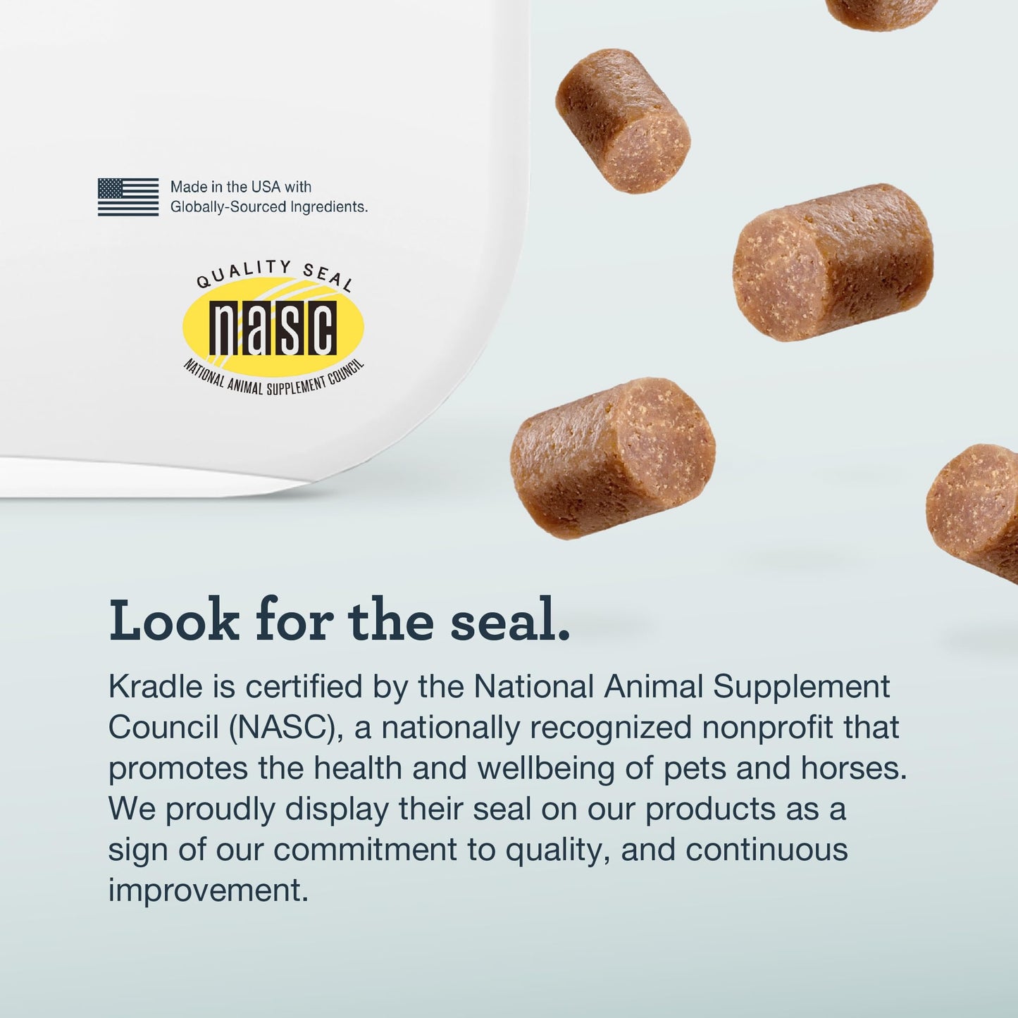 Kradle Calming Chews for Dogs - Anxiety and Stress Support - L-Theanine Ashwagandha GABA - Calming Supplement for Relaxation and Stress - Chicken Flavor- 150 Non-Drowsy Chews