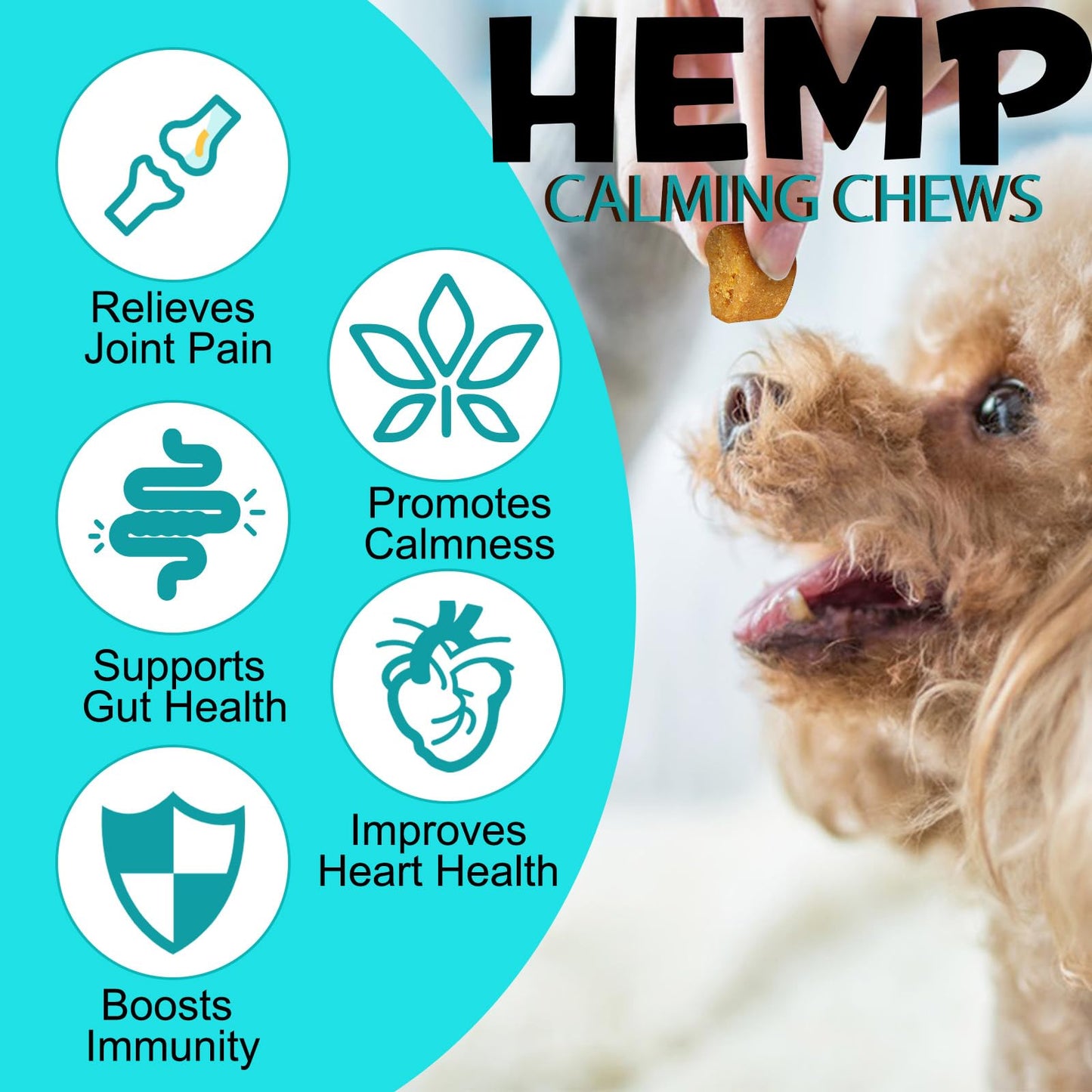 Hemp Calming Chews for Dogs 150 Count (11.6 oz), Dog Calming Treats, Helps with Dog Anxiety, Separation, Barking, Stress Relief, Melatonin for Dogs, Sleep Calming Aid, for All Breeds & Sizes