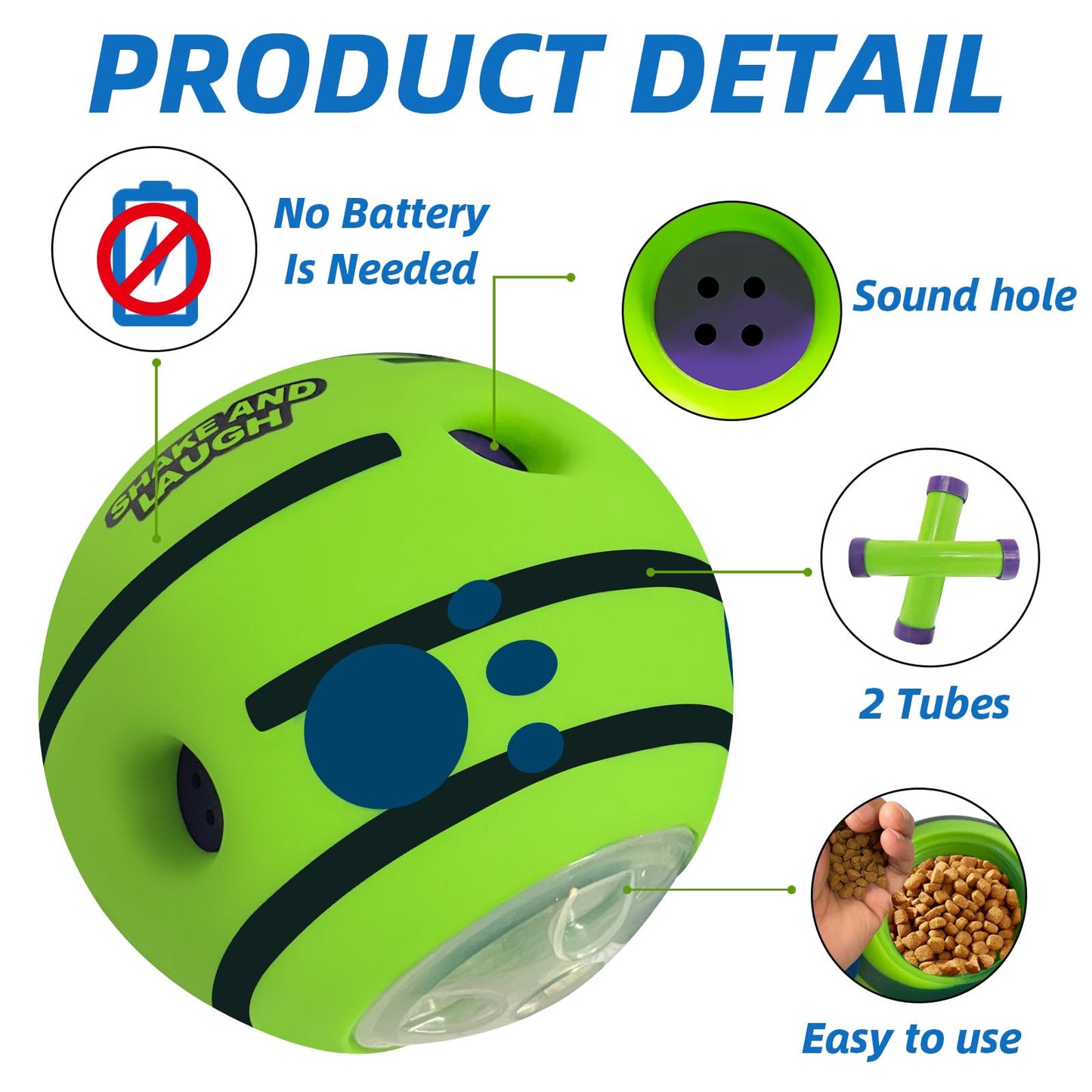 Interactive Puzzle Dog Treat Ball, Treat Dispensing Enrichment Dog Toys Ball, S, 3.14 in (8 cm)