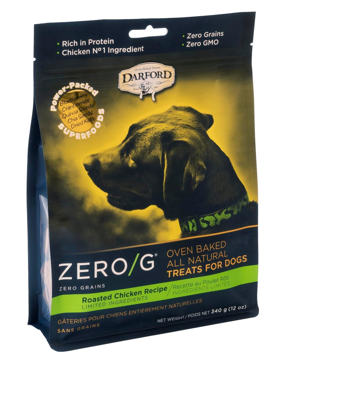 Darford - Zero/G Roasted Chicken Recipe Dog Treats, 12Oz Pouch
