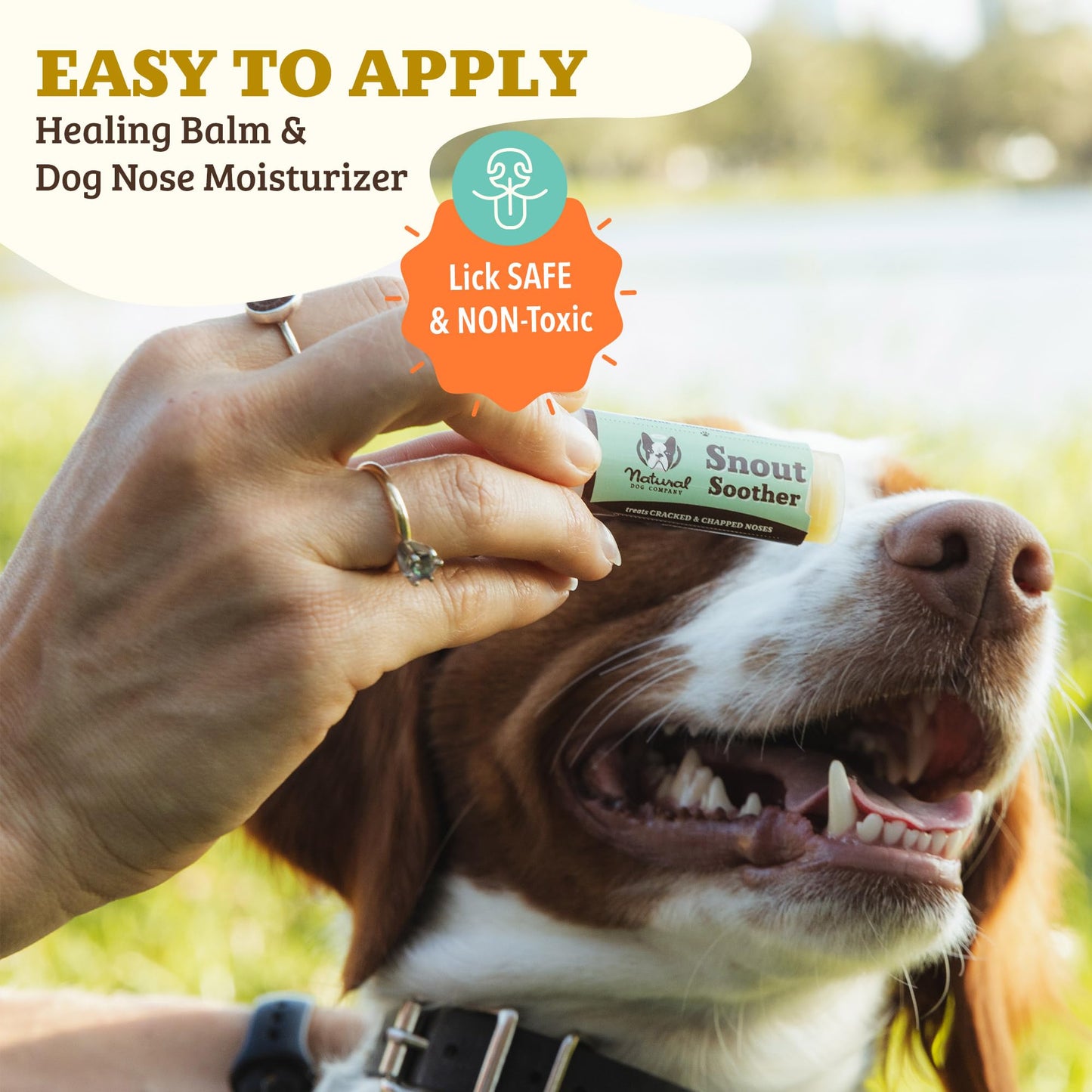 Natural Dog Company Snout Soother Travel Dog Nose Balm Stick – 0.15 oz Chapstick-Size Stick – Organic, Plant-Based, Lick-Safe Balm for Dry, Cracked, Crusty & Hyperkeratosis Noses – Made in USA