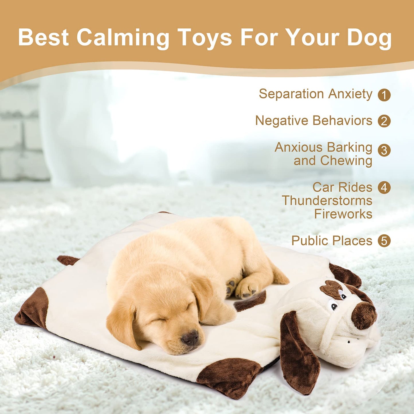 Moropaky Heartbeat Toy for Puppy, Doy Plush Toys for Anxiety Relief Behavioral Training Aid Toy for Dog Calming Sleeping Soother Cuddle