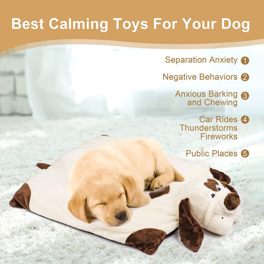 Moropaky Heartbeat Toy for Puppy, Doy Plush Toys for Anxiety Relief Behavioral Training Aid Toy for Dog Calming Sleeping Soother Cuddle