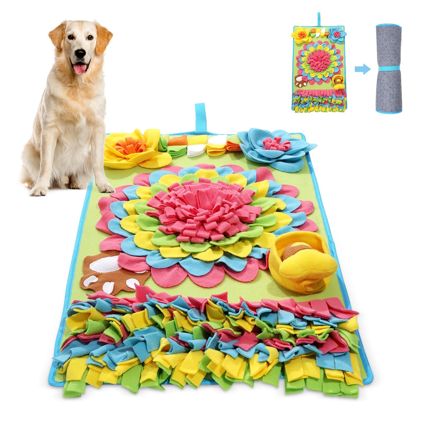 KeeKit Snuffle Mat for Dogs, 30.7x18.9 Inch Large Slow Feeder Mat, Mental Stimulation & Scent Training Toy, Washable Non-Slip Pet Feeding Mat for Boredom Relief, Encourages Foraging Skills
