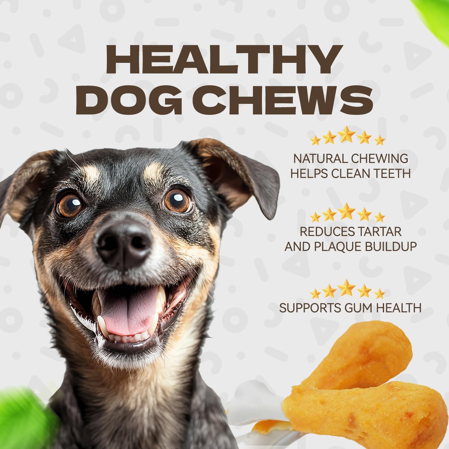 KUADELRO Dog Treats, Chicken Wrapped Calcium Bones Rawhide Free Dog Chews Long Lasting Chicken Training Treats Teeth Cleanning Chewy Snacks for Medium and Large Breed 10.54oz/19-20pcs