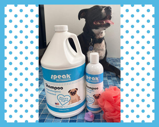Speak Pet Products Natural Hypoallergenic Unscented Dog Shampoo Refill with Pump,1 Gallon
