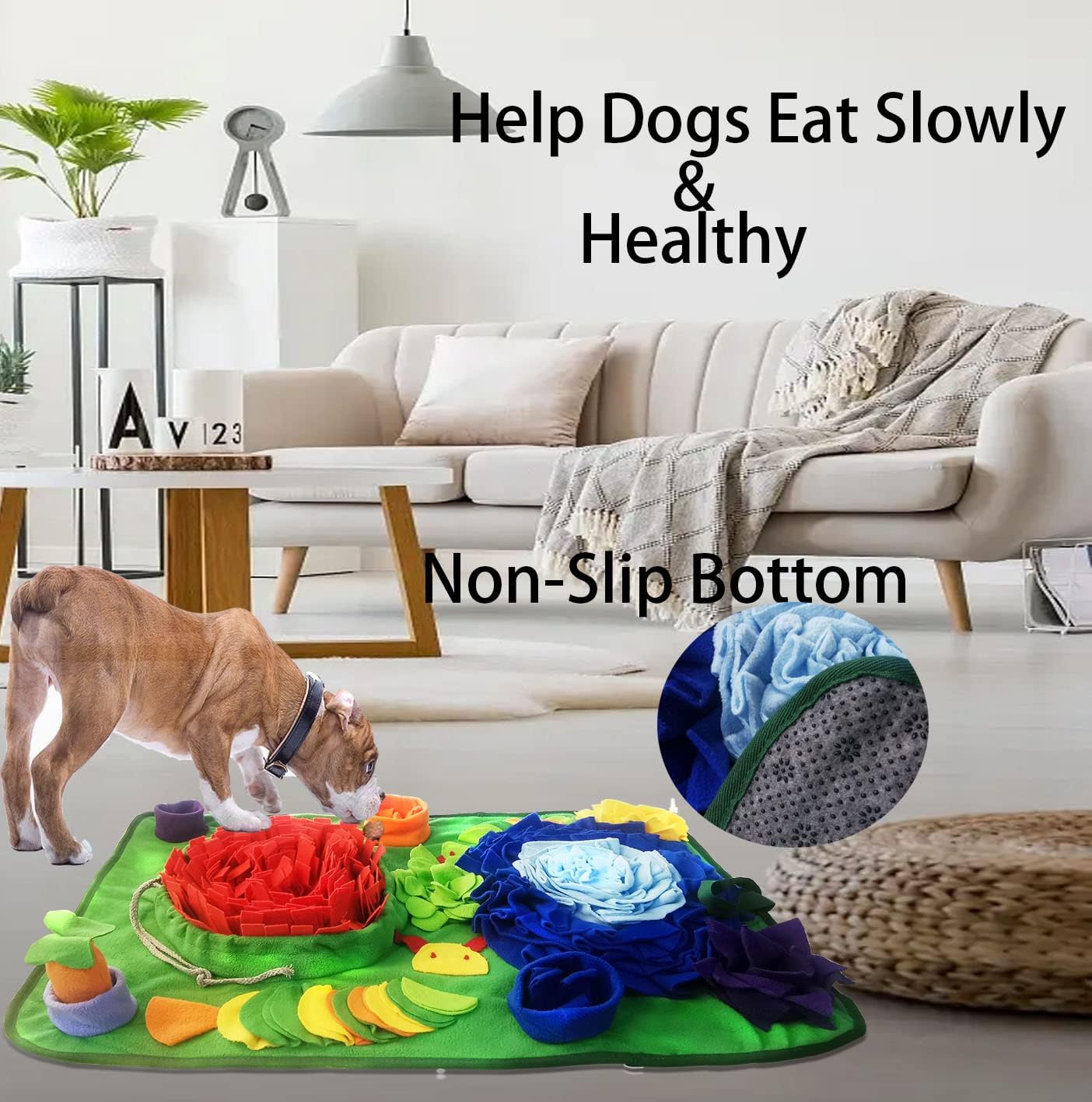 Snuffle Mat Dogs 31.5"x19.7" Large Pet Feeding Mats Puppy Sniffing Pad,Cat Doggies Interactive Puzzle Toys for Multiple Breeds Encourages Natural Foraging Skills,Training (Sea Orange(31.5"x19.7")