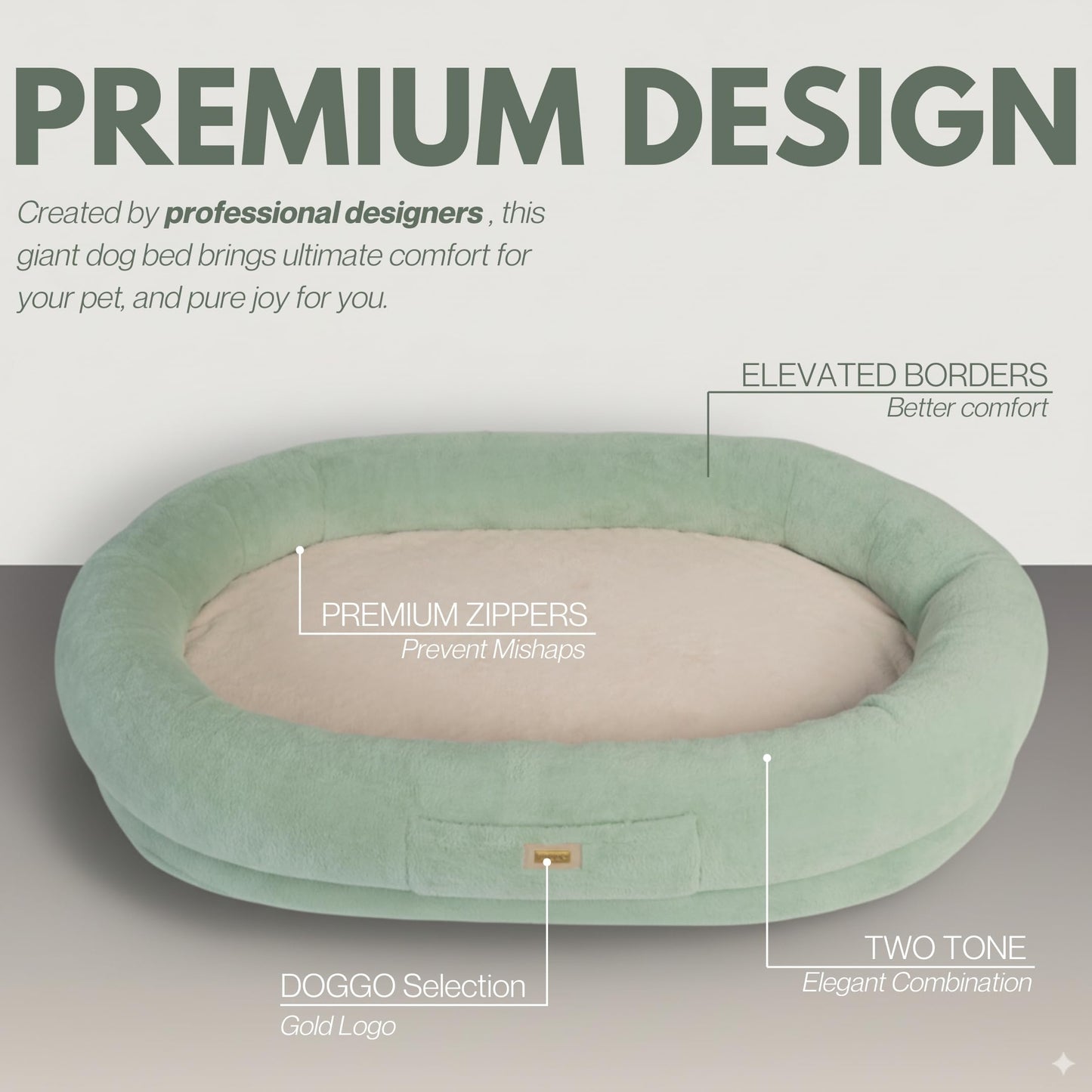 Human Dog Bed for Adults & Pets – Extra Large Cozy Lounger with Ultra-Soft Plush Fabric, Supportive Memory Foam Mattress & Removable Washable Cover – Oversized Pet Bed for Relaxation & Bonding (Green)