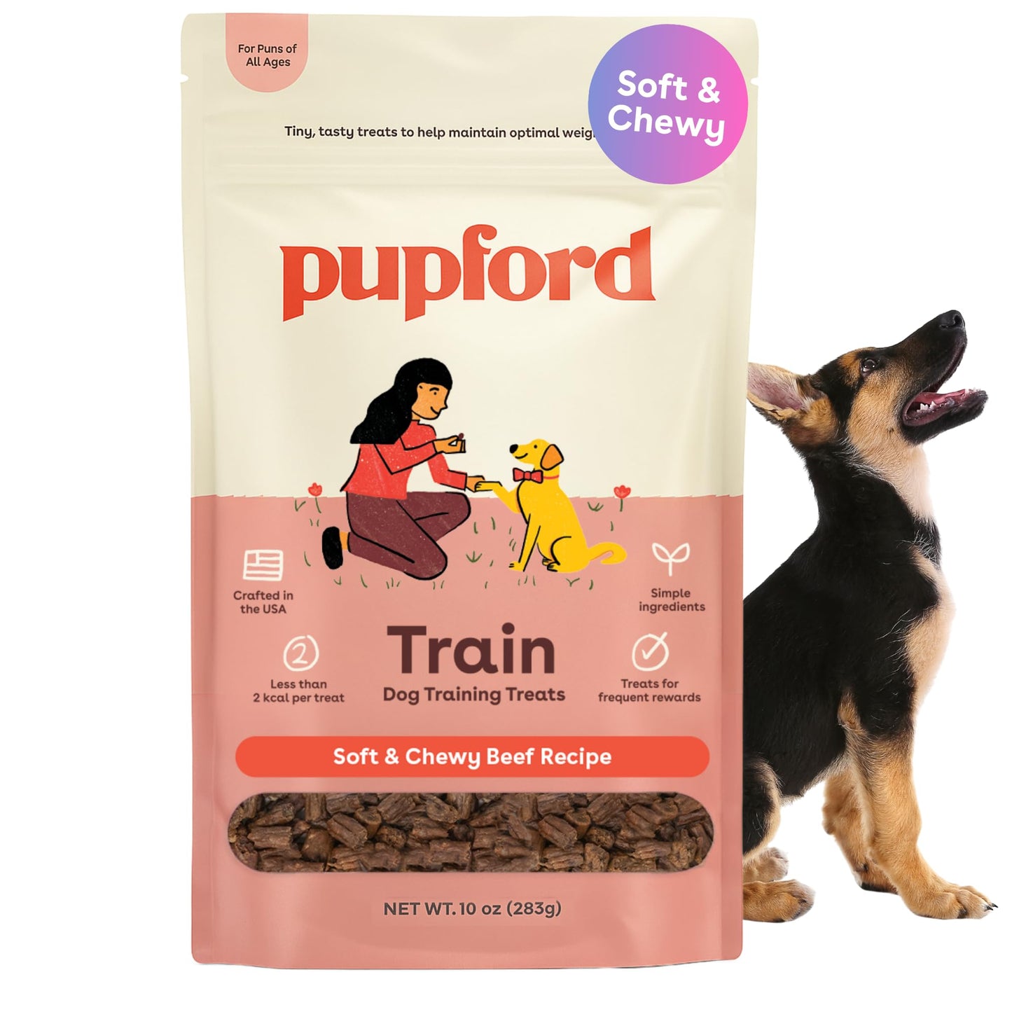 Pupford Soft & Chewy Training Treats for Dogs & Puppies (Beef, 10 oz)