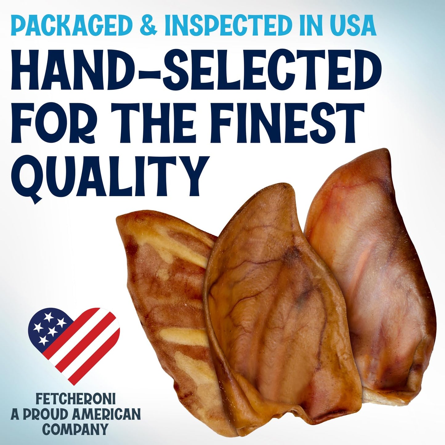 FETCHERONI Whole Pig Ears for Dogs Large - 30 Pack Long Lasting Dog Chews – One Ingredient Delicious All Natural Flavor – Easy to Digest Dog Treats for Large Dogs - Great for Teeth and Gums