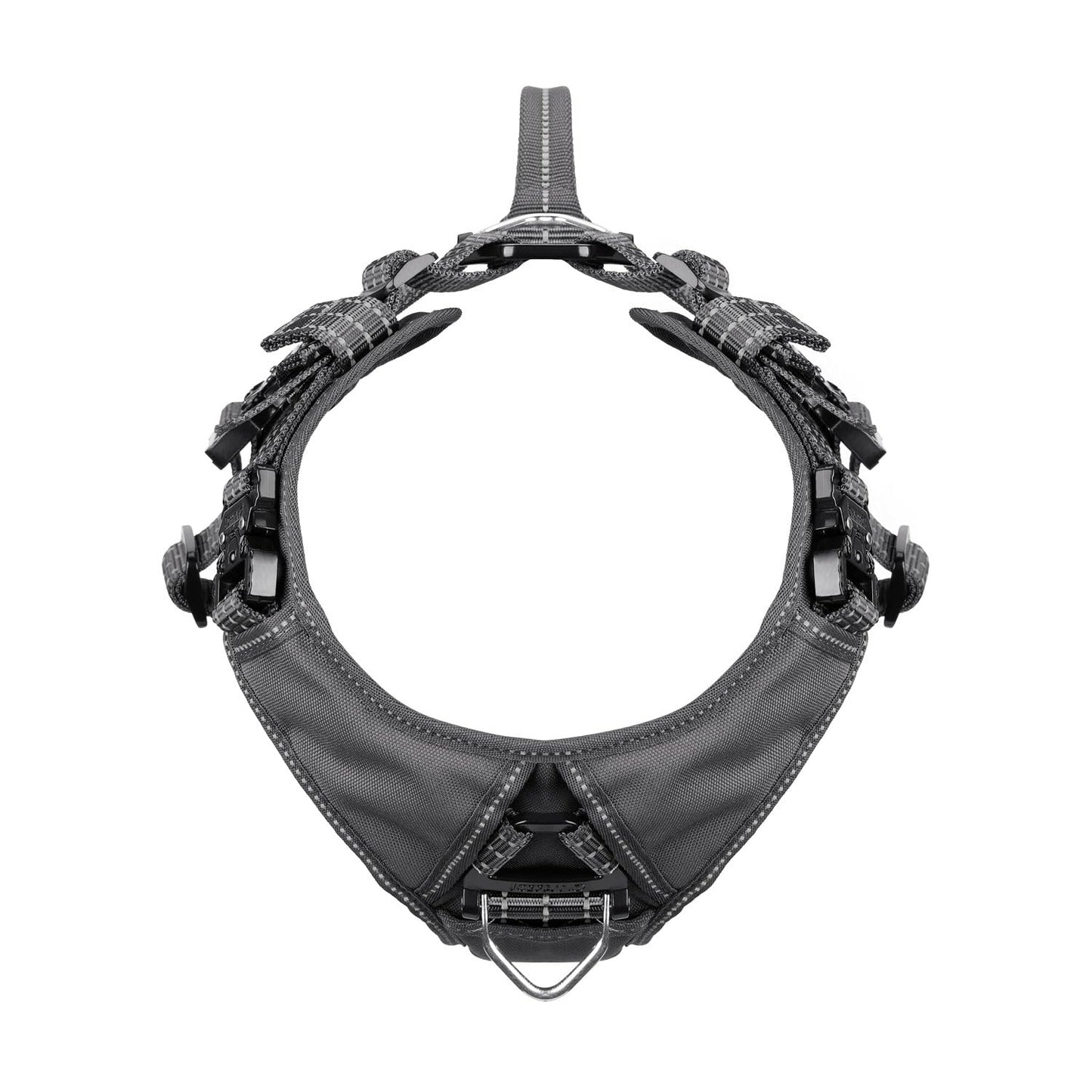 JUSTYEZI Essential Dog Harness with 3 Leash Clips - No-Pull, Adjustable, Comfortable Pet Vest Harness for Small to Large Dogs - Easy On, No Choke, Reflective, Padded Harness for Walking and Training