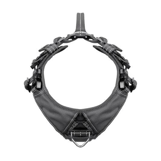 JUSTYEZI Essential Dog Harness with 3 Leash Clips - No-Pull, Adjustable, Comfortable Pet Vest Harness for Small to Large Dogs - Easy On, No Choke, Reflective, Padded Harness for Walking and Training