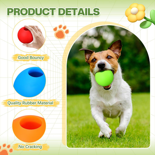 Foilswirl 16 Pcs Rubber Fetch Balls 2.5 Inch Balls Toy Treat Fetch Ball Colorful Dog Rubber Ball Interactive Dog Toys Indoor Outdoor Boredom Entertainment Toys, 4 Colors