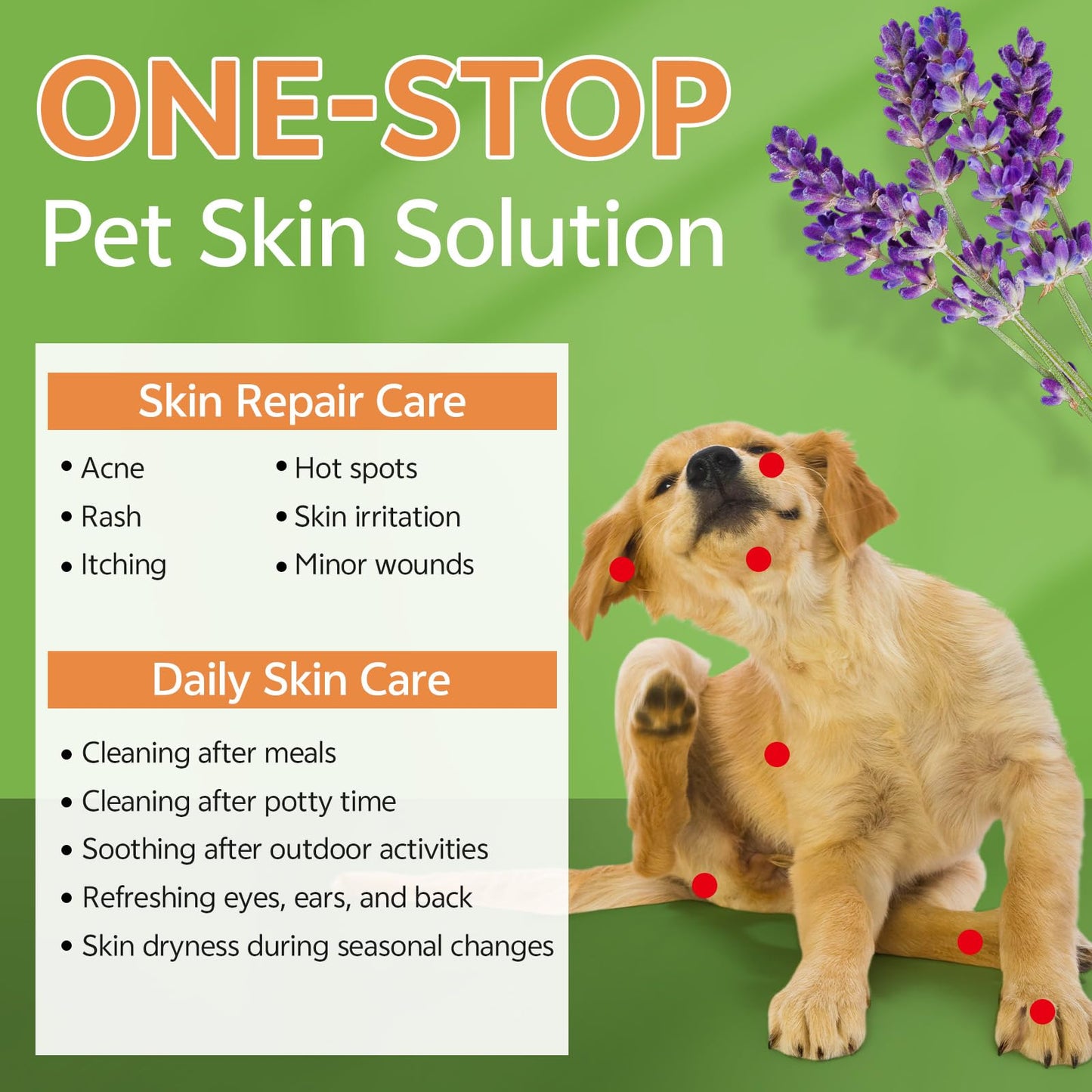 puyrzoe Itch Relief & Hot Spot Spray Treatment for Dogs & Cats - Natural Extract Formula for Anti Itch, Allergy Relief, Stop Scratching, Lickable, Wound Care Spray for All Animals (4.06 Fl Oz)