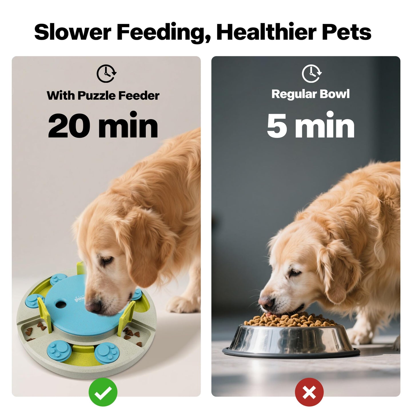 PAWISE Dog Puzzle Feeder Toy,Fun Slow Feeder 3 Levels, Pup Food Treat Dispenser for IQ Training & Mental Enrichment, Interactive Gift for Smart Dogs,Ideal for Small Dogs (Blue & Gray, Round)