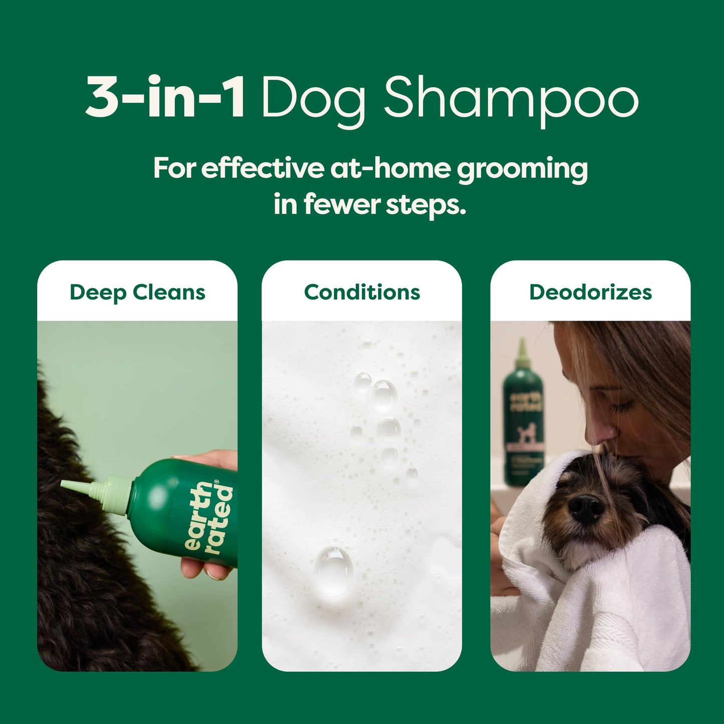Earth Rated Curly Coat Essentials - Dog Shampoo, Grooming Wipes, Refresh Mist & No-Rinse Shampoo