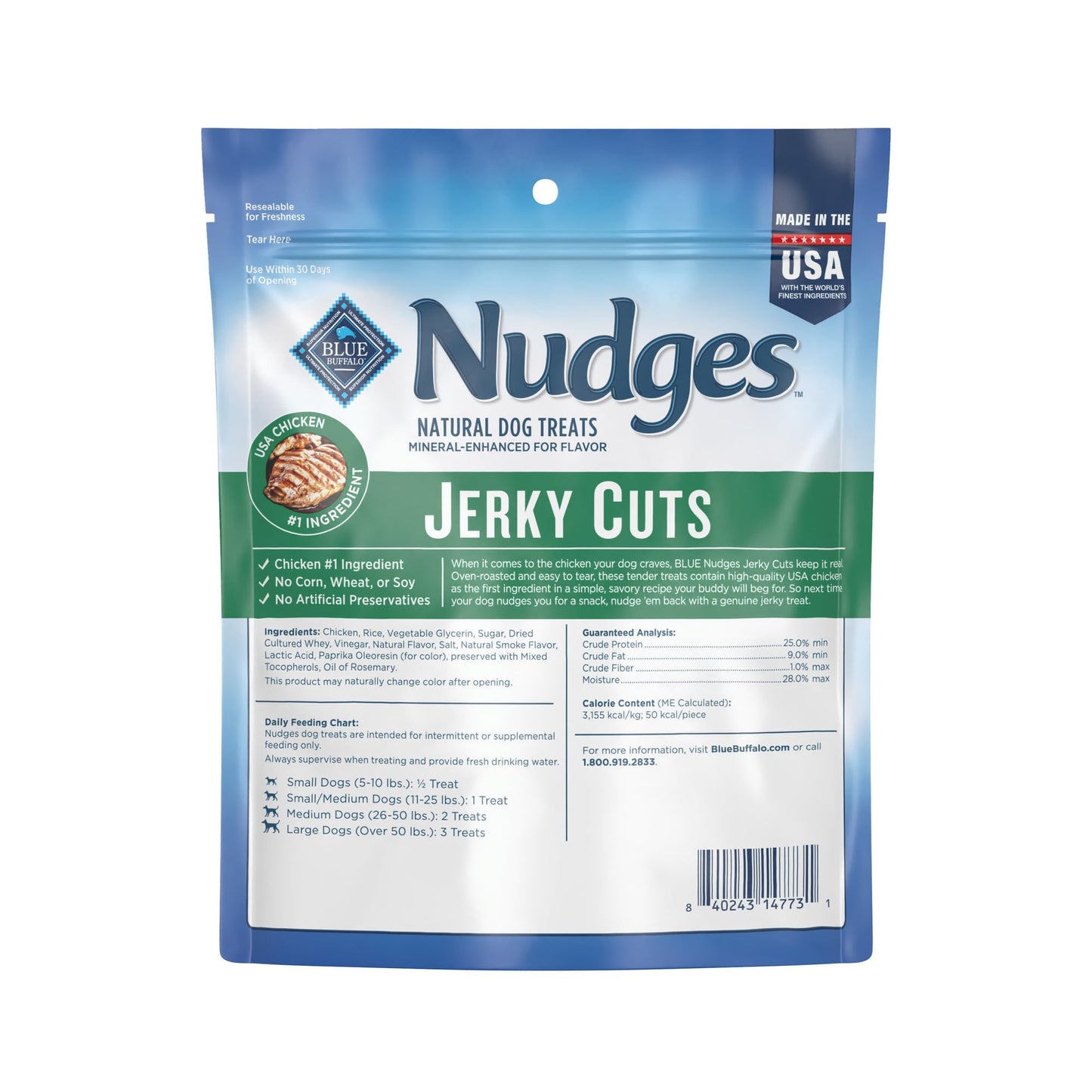 Blue Buffalo Nudges Jerky Cuts Natural Dog Treats Chicken Bag